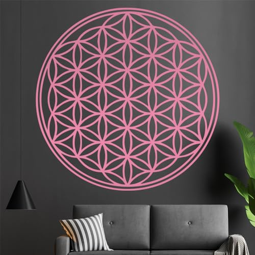 Kiwistar Blume des Lebens - Baum Wandtattoo in 6 Größen - Wandaufkleber Wall Sticker - Dekoration, Küche, Wohnzimmer, Schlafzimmer, Badezimmer (30 x 30 cm, 45_Hellrosa)
