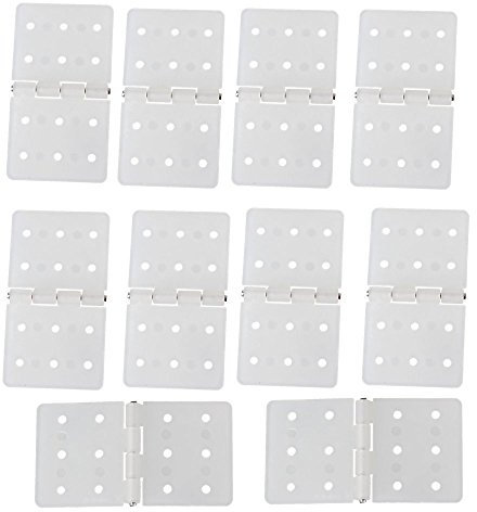 ZIJIA 10pcs 20x36mm Rectangle Beige Remote Control RC Airplane Foldable Pinned Hinges Plastic Spare Parts