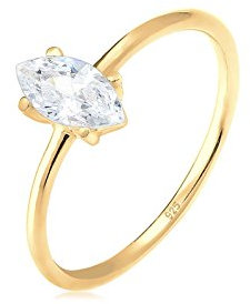 Elli Bague Femme Marquise de Fiançailles avec des Pierres de Zircone en Argent Sterling 925