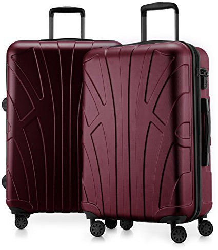 Suitline - 2er Koffer-Set TSA, (66 cm, 76 cm), Burgund