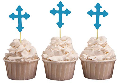 Darling Souvenir, Christening Baptism Cupcake Toppers, Dessert Decorations - Pack Of 20
