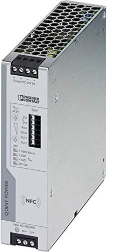 PHOENIX CONTACT QUINT4-PS/1AC/24DC/5 Primary Clocked Power Supply, SFB Technology and NFC Interface, 1-Phase Input, 24V DC/5A Output