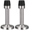 sourcing map Door Stopper Stop Bumper Wall Protector Sound Dampening Wall Mount w Rubber Tip Silver Tone 2pcs