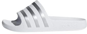 adidas Adilette Aqua Slides Kids RUTSCHEN, Cloud White/Silver Met/Cloud White, 32 EU