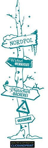 CLICKANDPRINT Aufkleber » Wegweiser Weihnachten, 300x93,4cm, Türkisblau • Wandtattoo/Wandaufkleber/Wandsticker/Wanddeko/Vinyl