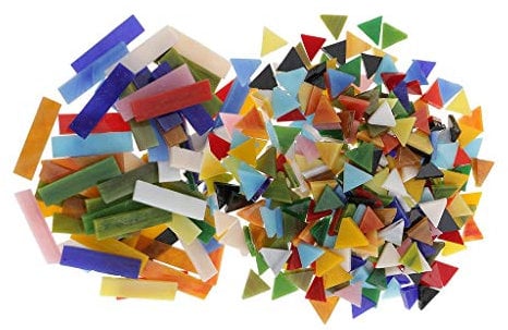 Tubayia 370 Stücke Bunt Geometrischer Glas Mosaik Fliesen für DIY Kunstschöpfungs