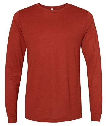 BELLA+CANVAS Unisex Jersey Long-Sleeve T-Shirt XS Brick Triblend