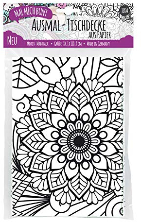 Papier-Tischdecke zum Ausmalen, Mandalas für Erwachsene, Ausmalen für Erwachsene, Mandala-Tischdecke, Mandalamotive zum Ausmalen, Mal Mich Bunt