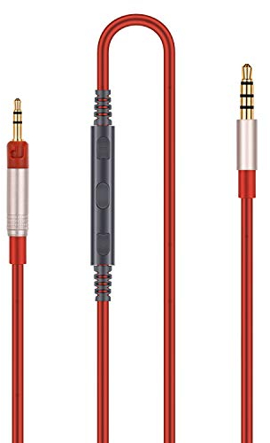 Audiokabel-Ersatz – kompatibel mit Sennheiser HD6 Mix, HD 7 DJ, HD 8 DJ-Kopfhörern, kompatibel mit iPhone mit integriertem Mikrofon und Lautstärkeregler