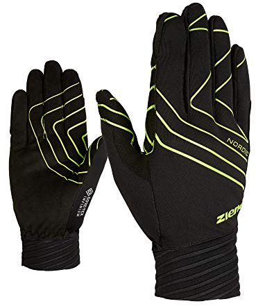 Ziener Erwachsene Langlauf/Nordic/Crosscountry-Handschuhe, Winddicht, Atmungsaktiv, Enganliegend UGO GTX INF Crosscountry, Black.Lime, 8,5, 808271