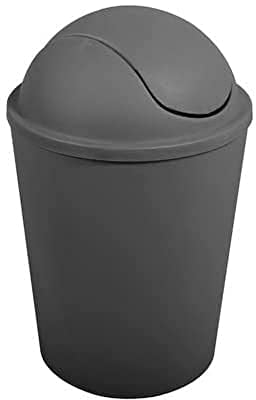 MSV Abfalleimer AKO 5,5 l mit Klappdeckel grau, Gray