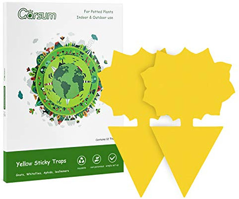 Garsum Gelbsticker Trauermücken Bekämpfen 18 Stück, Gelbtafeln Gegen Trauermücken, Fruchtfliegenfalle für die Zimmerpflanzen Schädlingsbekämpfung