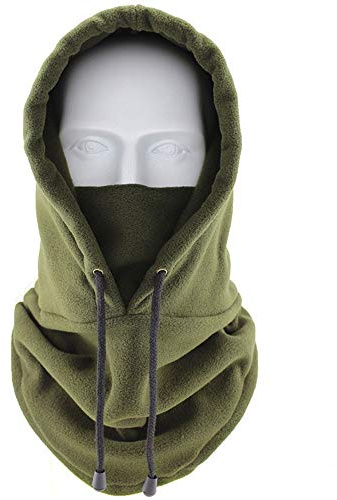 Balaclava Chapeau, Chapeau pour Hiver Temps Froid Ski Outdoor Moto Montagne Camping Randonnée Passe-Montagne Cagoule, d'hiver Doux Cache-Cou Chaud pour Les Hommes et Les Femmes (ArmyGreen)