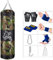 Sfeexun Boxsack Hängend Sandsack Boxen, 120cm Boxsack Kinder Boxsack Set Erwachsene Jugendliche Tarnung Box Sack Punching Bag mit Handschuhen, Kette, Deckenhaken für Muay Thai MMA UFC (Nicht Gefüllt)