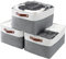 MANGATA XLarge Fabric Storage Boxes, 3-Pack Collapsible Clothing Storage Basket, for Clothes Toy Cupboards Shelves(XL, Cold Grey)