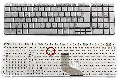 CLICK HELP Tastiera Notebook Compatibile con HP DV7-1000 DV7-1100 DV7-1200 Series (Silver)