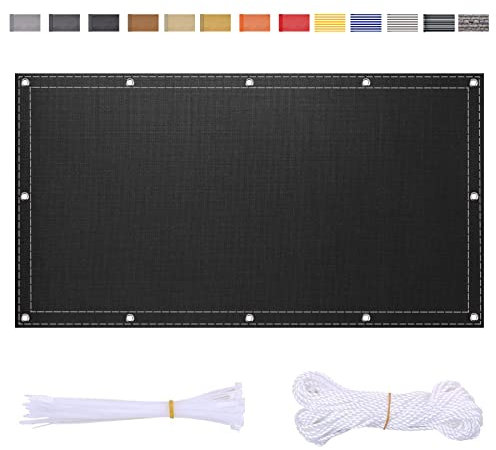 ZQFXZQF Balkon Sichtschutz Balkonabdeckung Balkonverkleidung blickdichte Wind- und UV-Schutz 90x600cm Schwarz Balkonbespannung Balkonverkleidung Balkonsichtschutz