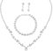 Strass Brautschmuck Set Silber Strass Ohrring Halskette Armband Set Damen Hochzeit Verlobung Brautjungfer Kleider Abschlussball Schmuck