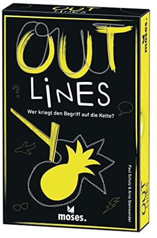 moses. Outlines, außergewöhnliches Zeichenspiel für lustige Spieleabende, kreatives Mal-und Ratespiel mit besonderem Spielmaterial, Partyspiel, ab 12 Jahren für 3-8 Spieler