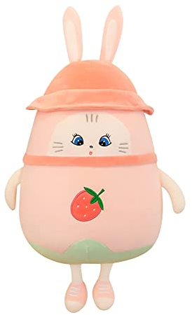 URFEDA Kaninchen Plüschtier Kuscheltier Hase Plüschtier Hasenfrüchte Plüschtier Rabbit Plush Toy Hasen Plüsch für Erwachsene Kinder Mädchen Jungen Geburtstag Präsent Erdbeere/45cm