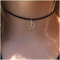 Cimenexe Collier pendentif paix bohème Collier ras du cou en cuir noir Symbole signe de paix Collier vintage cercle de paix Collier tour de cou hippie Collier bijoux pour femme et fille