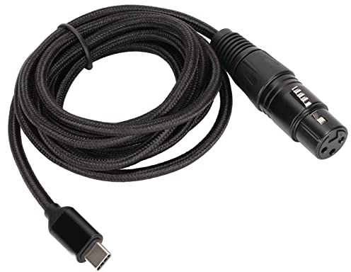 PUSOKEI Cavo da USB C a XLR Femmina, Cavo per Microfono HIFI USB C, Linea di Registrazione per Microfono Chip di Conversione D/A Integrato per OS X, Plug And Play(2M)