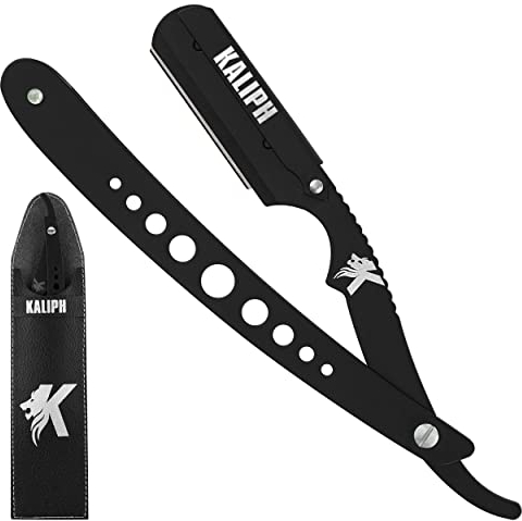 Kaliph Professional Cut Throat Razors for Men - Barber Grade Single Edge Blade Straight Razor - Premium Choice Mens Razors for Shaving - Essential Cutthroat Barber Razor for Hair/Beard Enthusiasts