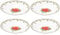 Harvey & Mason Set Of 4 Bowls Christmas Holly Porcelain Festive Dinner Setting Xmas Decor