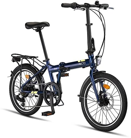 PACTO Four - Hollandrad Hochwertiges Klappfahrrad 27cm Aluminiumrahmen Bike 20 Zoll Aluminiumräder Bicycle, 6 Speed Shimano Gänge Faltrad Klapprad Fahrrad Klappfahrrad Für Erwachsen