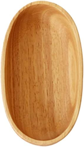 Wooden Fruit Salad Serving Plates Bowl Housewares,Wooden Boat-Shaped Oval Dessert Breakfast Salad Bowl Dessert Fruit Plate Creative Tableware