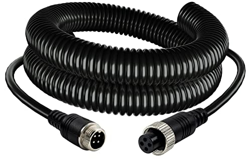 Lonlonty 4-Pin-Backup-Kamerakabel 4-Pin-Video-Kabel für Rückfahrkamera/Autorekorder Busfahrzeug-Rückfahrmonitor-System-16,5 Ft/5 m