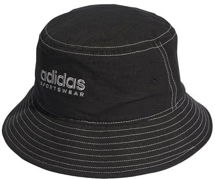 adidas Unisex Classic Cotton Bucket Hat, Black/White/Grey Three, M