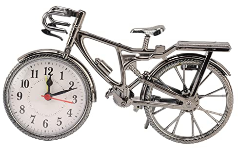 JTLB Fahrrad-Schreibtischuhr – Klassische Vintage Retro altmodische dekorative Metall-Antik-Fahrrad-Schreibtischuhr Ihre Wohnkultur. Antik-weißes Finish, batteriebetrieben und