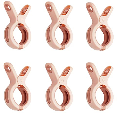 Carreuty 6 mollette grandi rosa, mollette per asciugamani per sdraio da spiaggia, dimensioni Jumbo forti clip per asciugamano antivento, tappeto, biancheria da letto e vestiti spessi