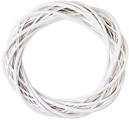 10/15/20/25/30/40cm DIY Crafts Natural Grapevine Wreath Christmas Dried Rattan Wreath Ring Christmas Wreath Door Garland (White-40cm)
