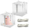 HYRYC Cake Boxes Tortenbox Durchsichtige Geschenkbox 30 * 30 * 25cm Tortenschachtel Transportbox Torte Geschenkbox Durchsichtig Wiederverwendbar mit Sockel und Band für Geburtstag Dessert 2Stk (Weiß)