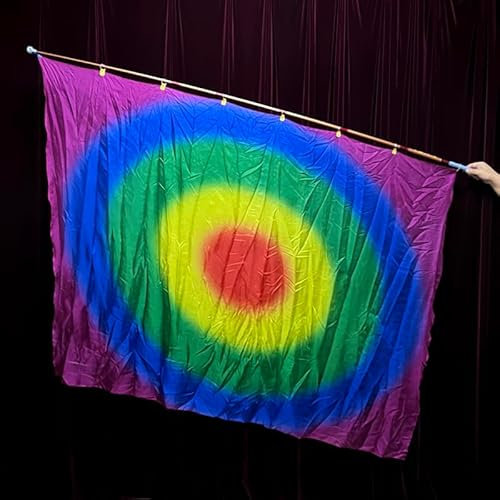 Rebetomo RainBow Seidenproduktion (1,9 m x 1,4 m) Zaubertricks, mehrfarbige Flagge, Produktion, Bühne, Gimmicks, Zubehör für jede Show Ending Requisite