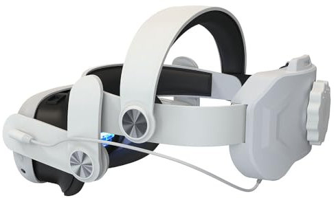 Sangle de Tête Compatible avec Meta Quest 3,Accessoires VR Sangle de tête réglable avec Batterie 6000mAh,Confort amélioré et réduit Le Stress du Visage,Accessoires pour Quest 3