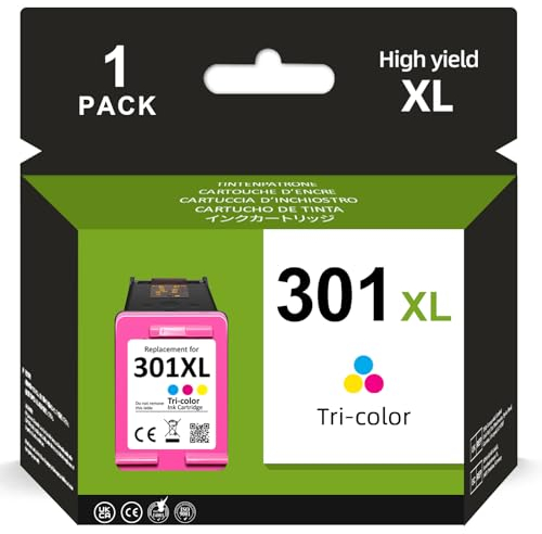 301XL Druckerpatronen, 301 Farbe XL Ersatz für hp 301 Druckerpatronen Farbe Kompatibel für HP DeskJet 2540 2050 2510 1050 1510 3050 1000 1010,für Envy 4500 4504 5320 5530(1 Farbe)
