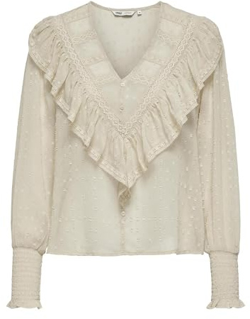 ONLY Damen Onleleanor L/S Dobby Top WVN Noos Bluse (1er Pack)