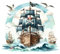 GRAZDesign Piraten Wandtattoo Kinderzimmer Junge Piratenschiff Pirat - Wandaufkleber selbstklebend - 64x57cm