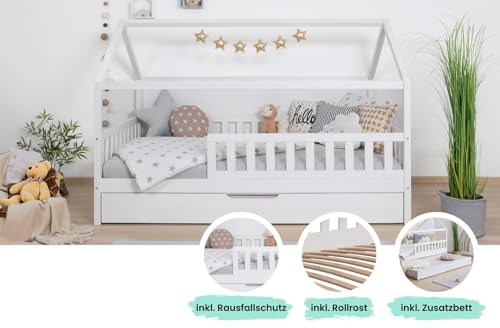 TiCAA Kinderbett Hausbett Kay inkl. Zubehör