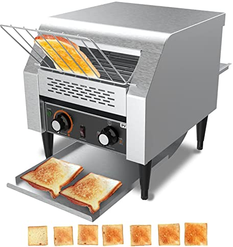 LoJax Tostadora De Cadena Comercial Automática - Máquina De Pan Cuadrada Con Conductor Horno - Acero Inoxidable