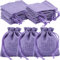 Beebeecraft 24 sacchetto di Tela Da 9x7 cm con Coulisse, Colore Viola Medio, per Regali, Gioielli, Halloween, Ringraziamento, Natale