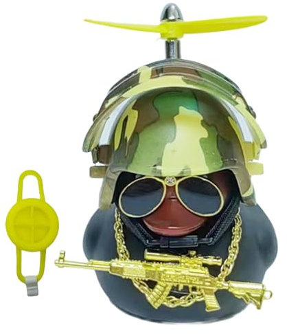 Holdes Enten-Fahrradklingel, Enten-Auto-Ornament - Enten-Spielzeugauto-Ornamente mit Propellerhut - Motorrad-Lenker-Ente, Auto-Armaturenbrett-Dekorationen für Motorrad, Fahrrad