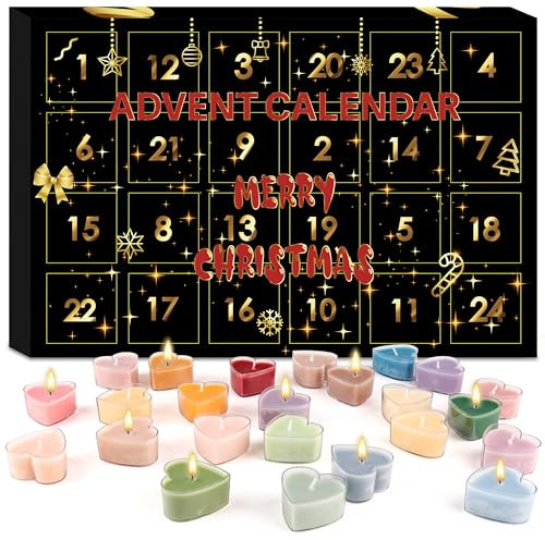 Belloxis Adventskalender Kerzen Adventskalender 2024 Frauen Adventskalender Duftkerzen Adventskalender Damen Duftkerzen Geschenkset