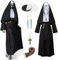 Ulikey Nonnen Kostüm, Halloween Scary Nonne Outfit mit Kopfbedeckungen, Kreuz Halskette, Gürtel für Halloween Cosplay (2XL)