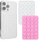 Lot de 2 supports de téléphone portable en silicone double face - Ventouses extra solides - Antidérapant - Pour tous les modèles de téléphones portables (blanc, rose)