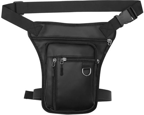 PWGHWG Oberschenkeltasche Hüfttasche für Herren und Damen, wasserdichte Multitaschen Beintasche mit Reißverschluss, Outdoor Hüfttaschen für Motorrad Fahrrad Wandern Laufen (Schwarz)