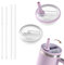 40 oz Stanley Quencher Tumbler Flip Straw Lid - Leak-Proof Splash Resistant Accessories, Compatible Cup Top Replacement Cover (White+Purple)
